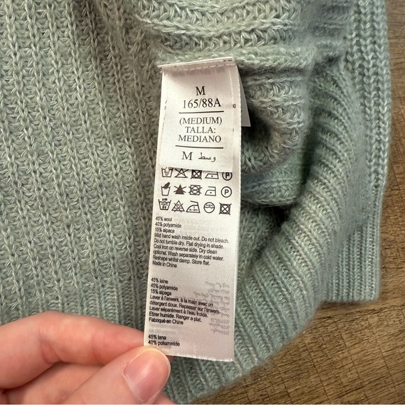 All Saints Green Bay Leanne Oversized Knit Cardigan Sweater Wool & Alpaca Medium - Picture 10 of 10